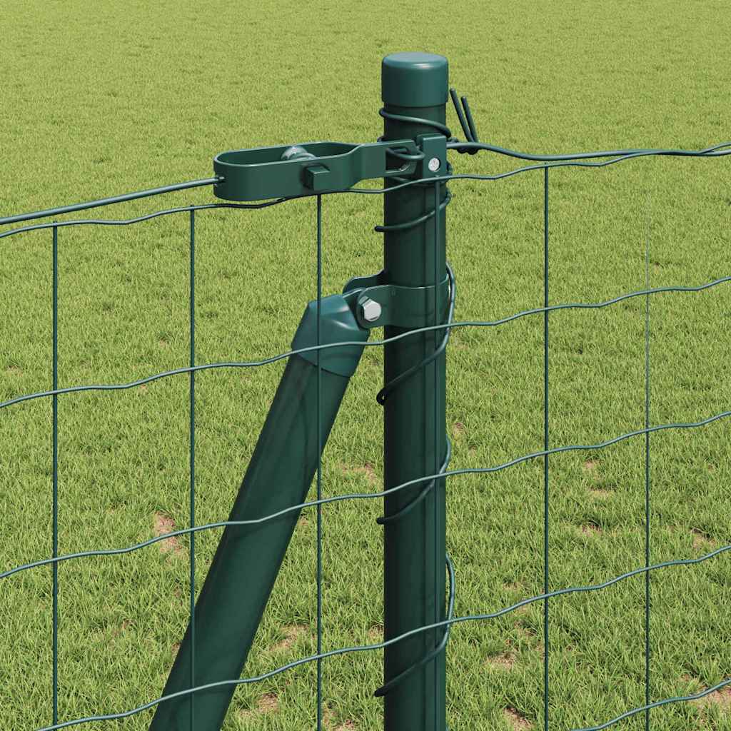 Euro Fence with Concrete Base 25 x 1.2 m PVC-Coated Steel Green