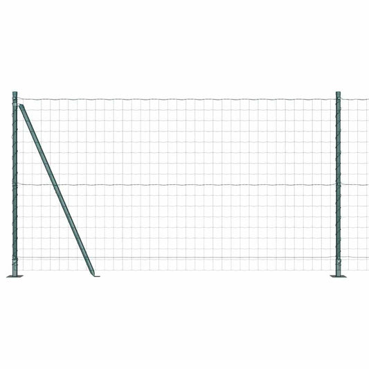 Euro Fence with Concrete Base 25 x 1.2 m PVC-Coated Steel Green