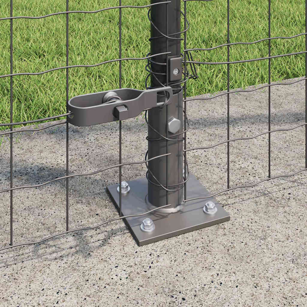 Euro Fence with Concrete Base 10 x 1.6 m PVC-Coated Steel Grey