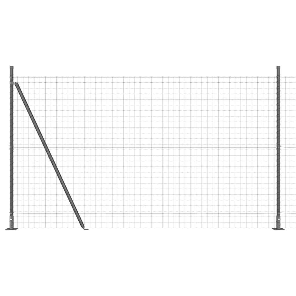 Euro Fence with Concrete Base 10 x 1.6 m PVC-Coated Steel Grey
