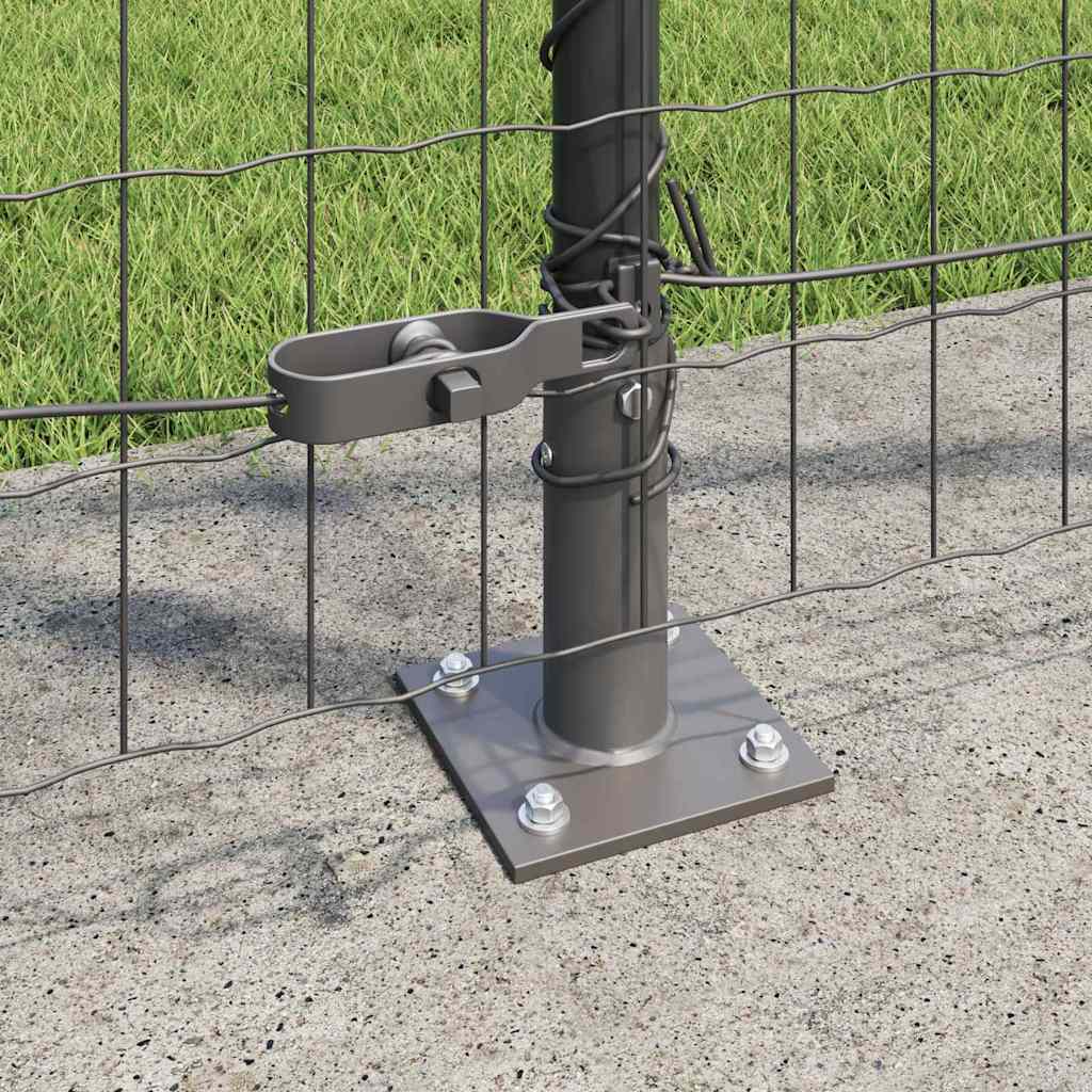 Euro Fence with Concrete Base 10 x 1.2 m PVC-Coated Steel Grey