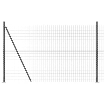 Euro Fence with Concrete Base 10 x 1.4 m PVC-Coated Steel Grey