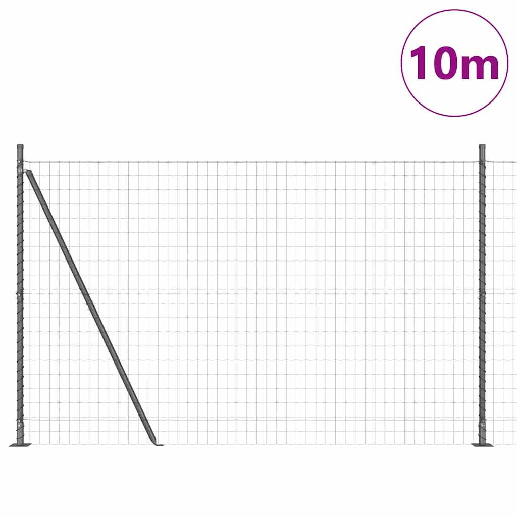 Euro Fence with Concrete Base 10 x 1.5 m PVC-Coated Steel Grey