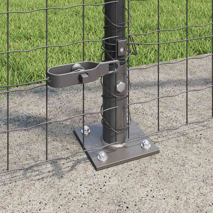 Euro Fence with Concrete Base 10 x 1.6 m PVC-Coated Steel Grey