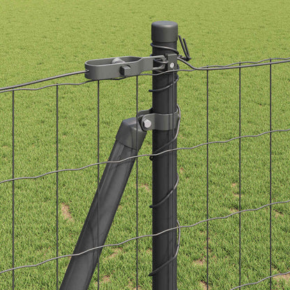 Euro Fence with Concrete Base 10 x 1.2 m PVC-Coated Steel Grey