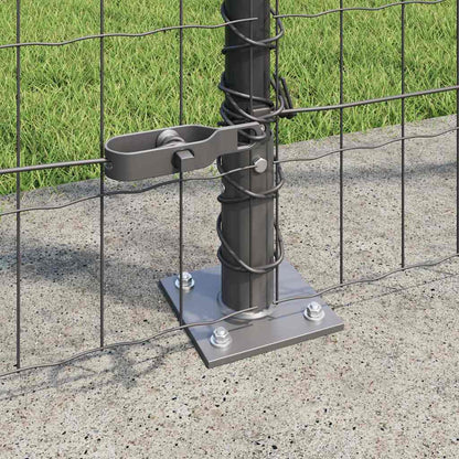 Fence with Post Grey 1.6 x 10 m Steel and PVC