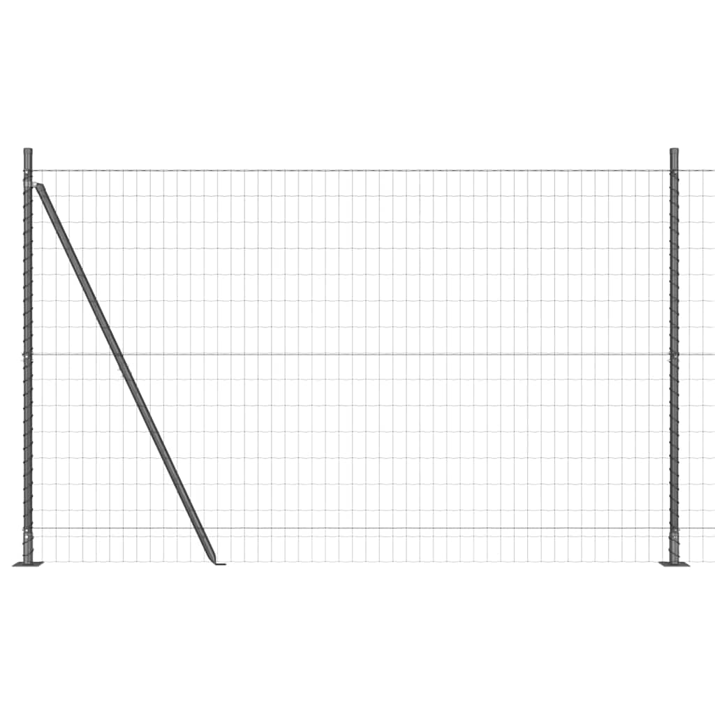 Fence with Post Grey 1.6 x 10 m Steel and PVC