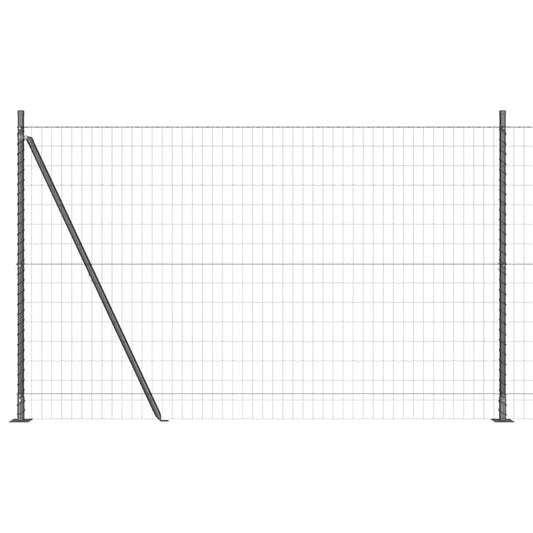 Euro Fence with Concrete Base 10 x 1.6 m PVC-Coated Steel Grey