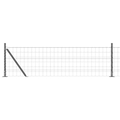 Euro Fence with Concrete Base 10 x 0.6 m PVC-Coated Steel Grey