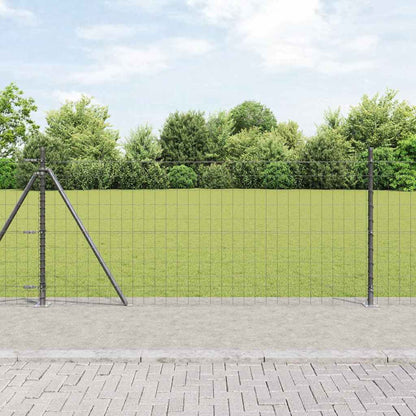 Fence with Post Grey 0.8 x 10 m Steel and PVC