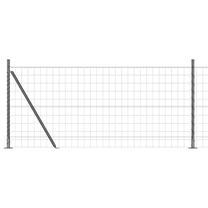 Fence with Post Grey 0.8 x 10 m Steel and PVC