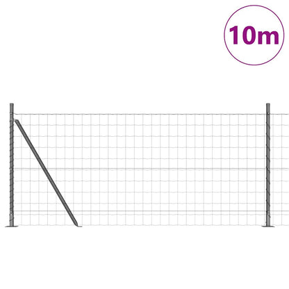 Fence with Post Grey 0.8 x 10 m Steel and PVC
