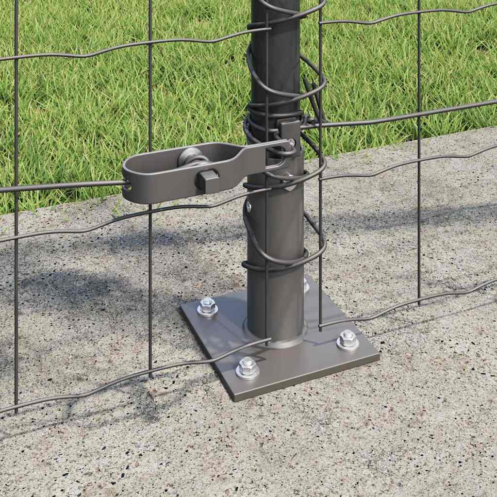 Euro Fence with Concrete Base 10 x 1 m PVC-Coated Steel Grey