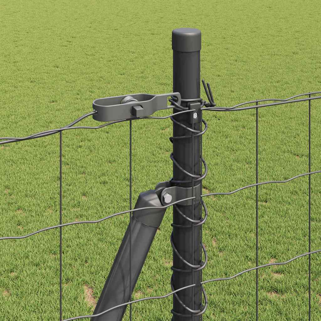 Euro Fence with Concrete Base 10 x 1.6 m PVC-Coated Steel Grey