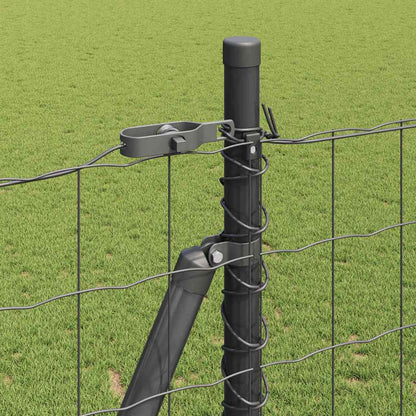 Euro Fence with Concrete Base 10 x 1.6 m PVC-Coated Steel Grey