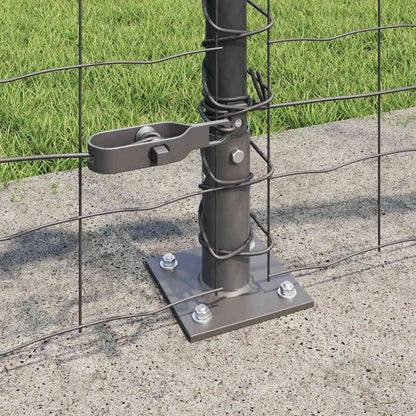 Fence with Post Grey 0.4 x 10 m Steel and PVC