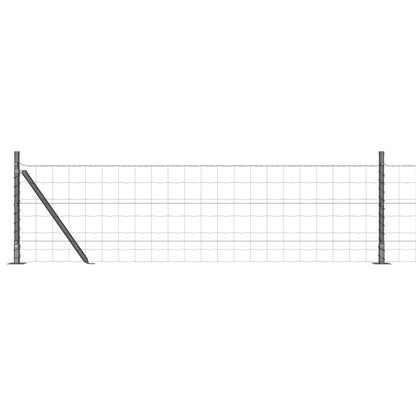 Fence with Post Grey 0.4 x 10 m Steel and PVC
