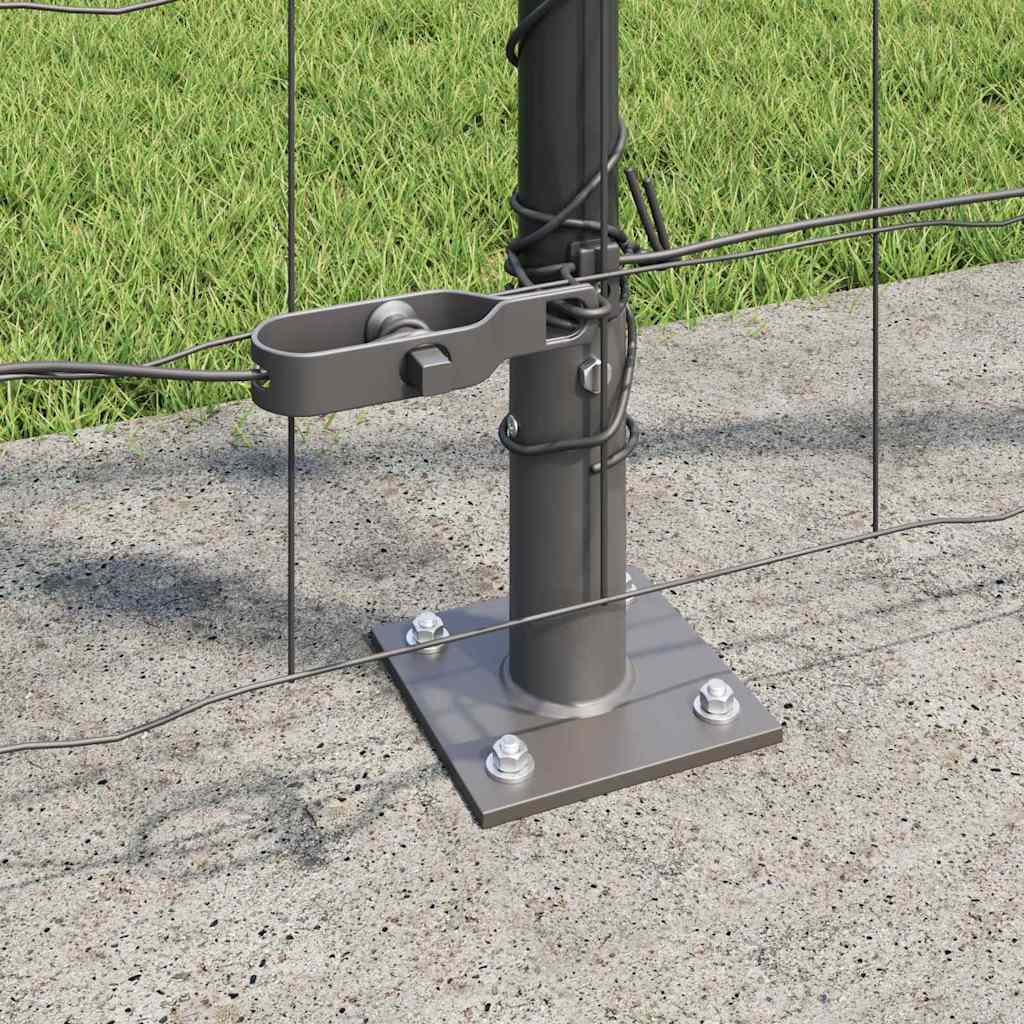 Euro Fence with Concrete Base 10 x 1.2 m PVC-Coated Steel Grey