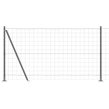 Euro Fence with Concrete Base 10 x 1.2 m PVC-Coated Steel Grey