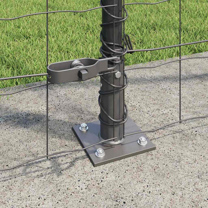 Euro Fence with Concrete Base 10 x 1.4 m PVC-Coated Steel Grey