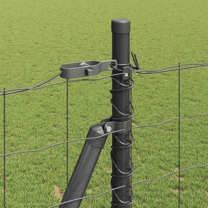 Euro Fence with Concrete Base 10 x 1.5 m PVC-Coated Steel Grey
