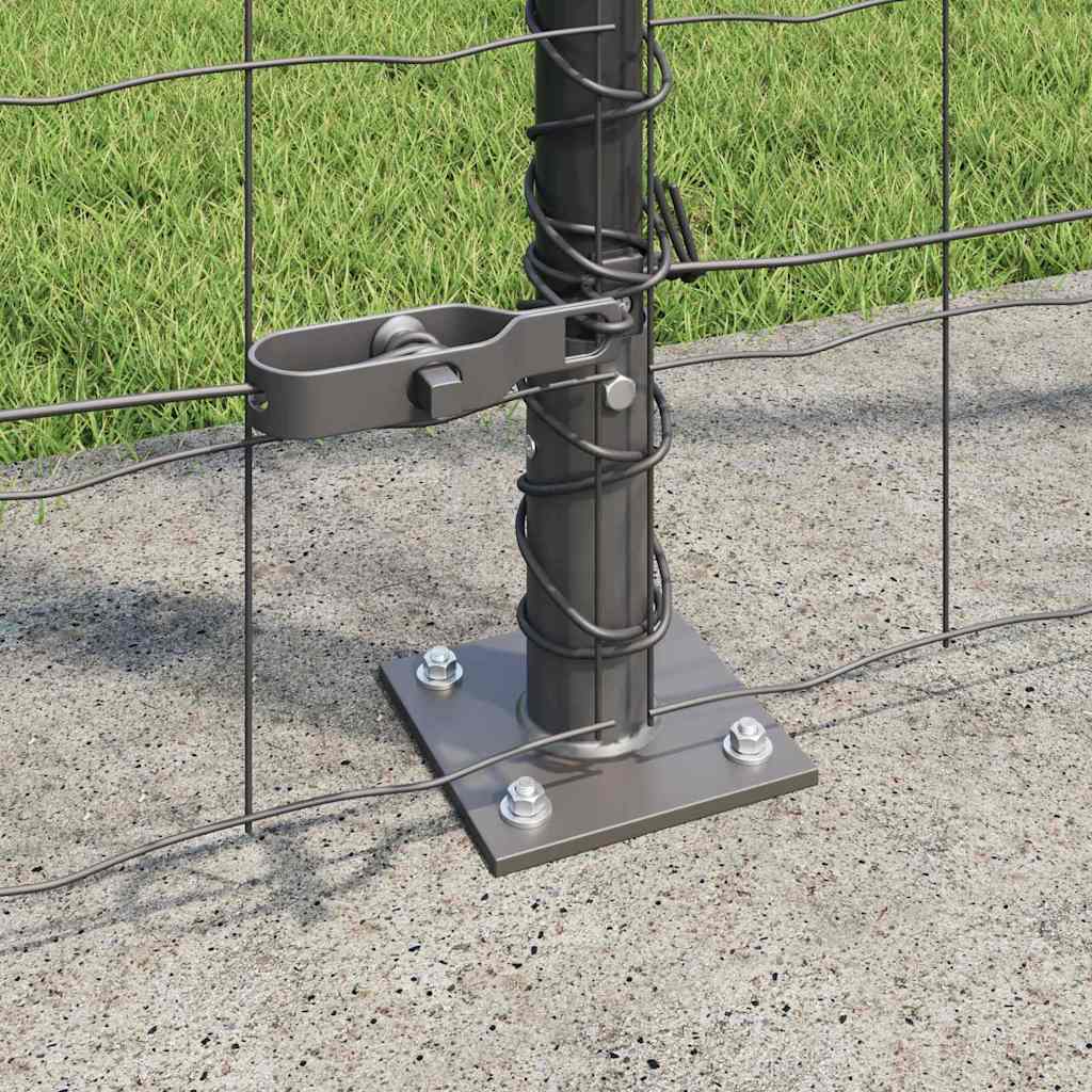Euro Fence with Concrete Base 10 x 1.6 m PVC-Coated Steel Grey