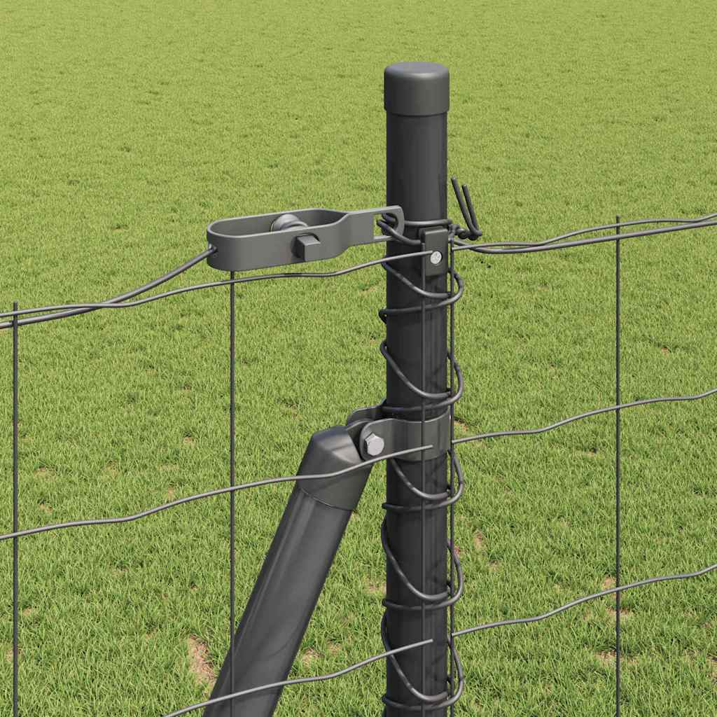 Euro Fence with Concrete Base 10 x 1.6 m PVC-Coated Steel Grey