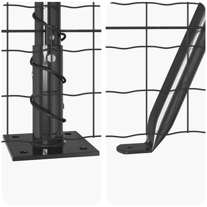 Fence with Post Grey 0.4 x 25 m Steel and PVC