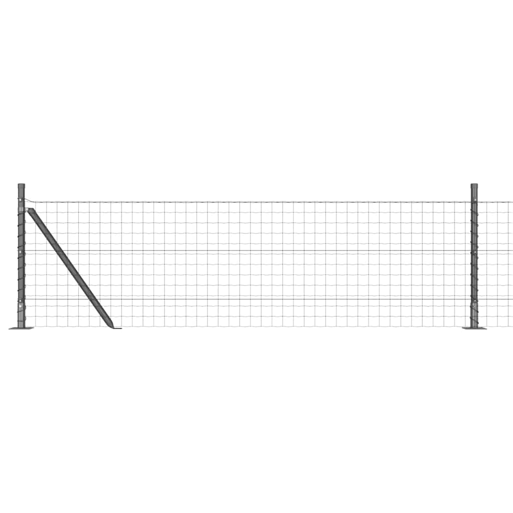 Fence with Post Grey 0.4 x 25 m Steel and PVC