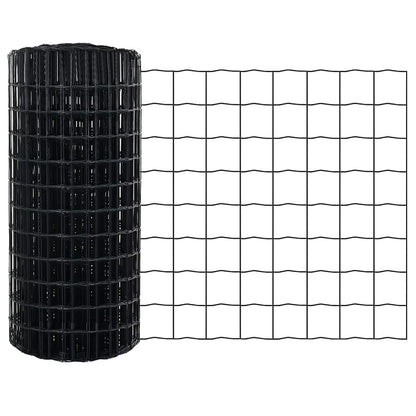 Fence with Post Grey 0.4 x 25 m Steel and PVC