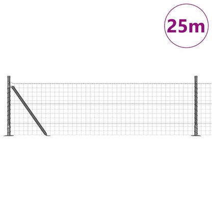 Fence with Post Grey 0.4 x 25 m Steel and PVC