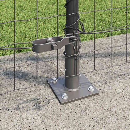 Euro Fence with Concrete Base 25 x 1.2 m PVC-Coated Steel Grey