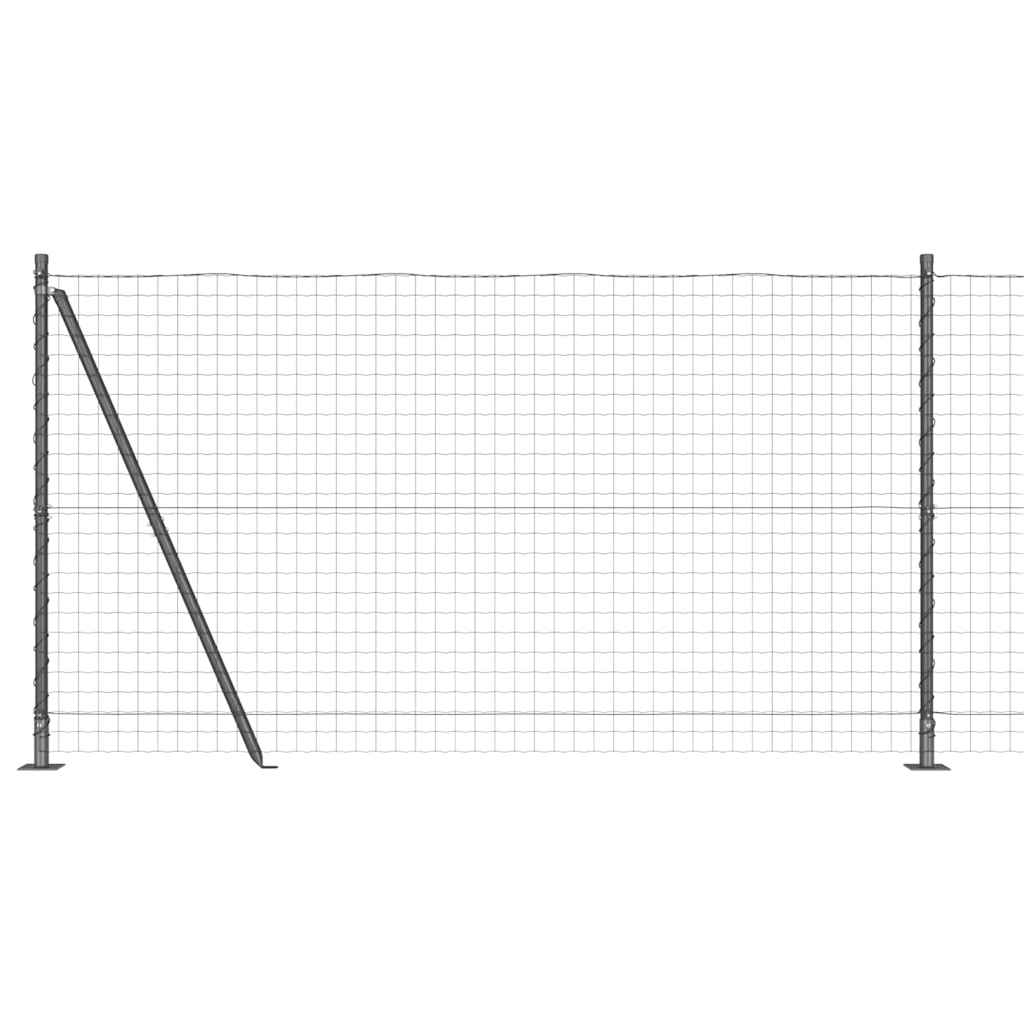 Euro Fence with Concrete Base 25 x 1.2 m PVC-Coated Steel Grey