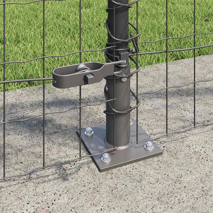 Fence with Post Grey 1 x 25 m Steel and PVC