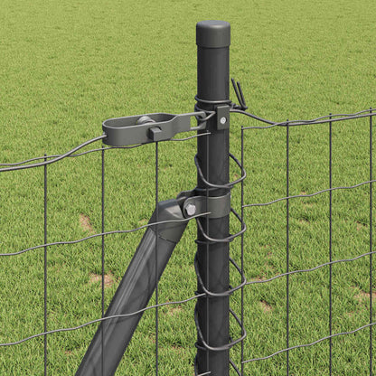 Fence with Post Grey 1 x 25 m Steel and PVC