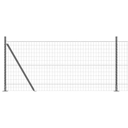Fence with Post Grey 1 x 25 m Steel and PVC