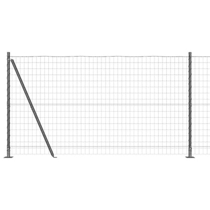 Euro Fence with Concrete Base 25 x 1.2 m PVC-Coated Steel Grey