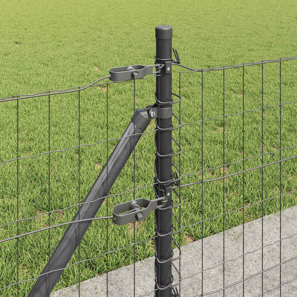 Fence with Post Grey 0.4 x 25 m Steel and PVC