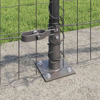 Fence with Post Grey 0.6 x 25 m Steel and PVC