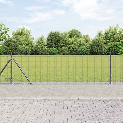 Fence with Post Grey 0.6 x 25 m Steel and PVC