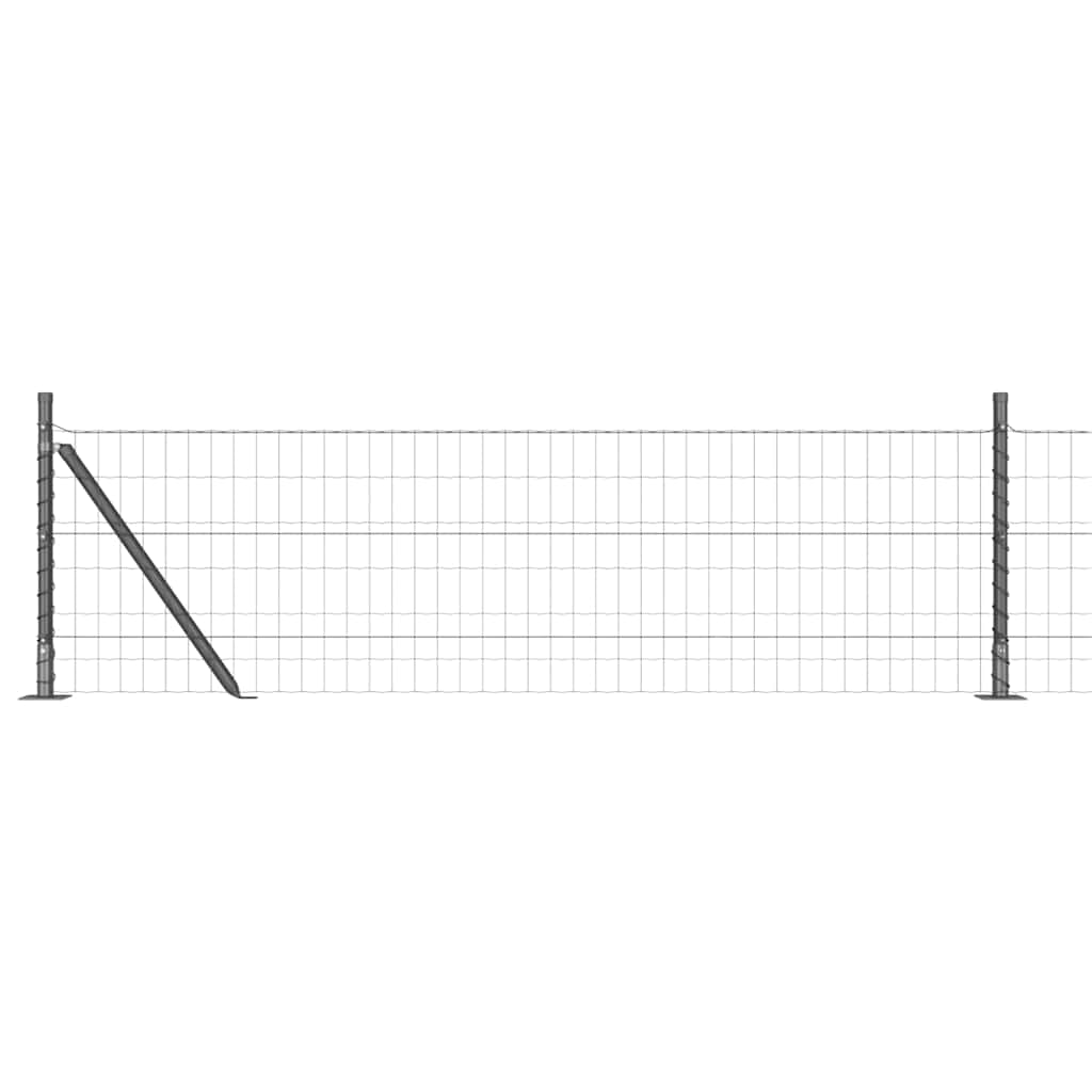Fence with Post Grey 0.6 x 25 m Steel and PVC