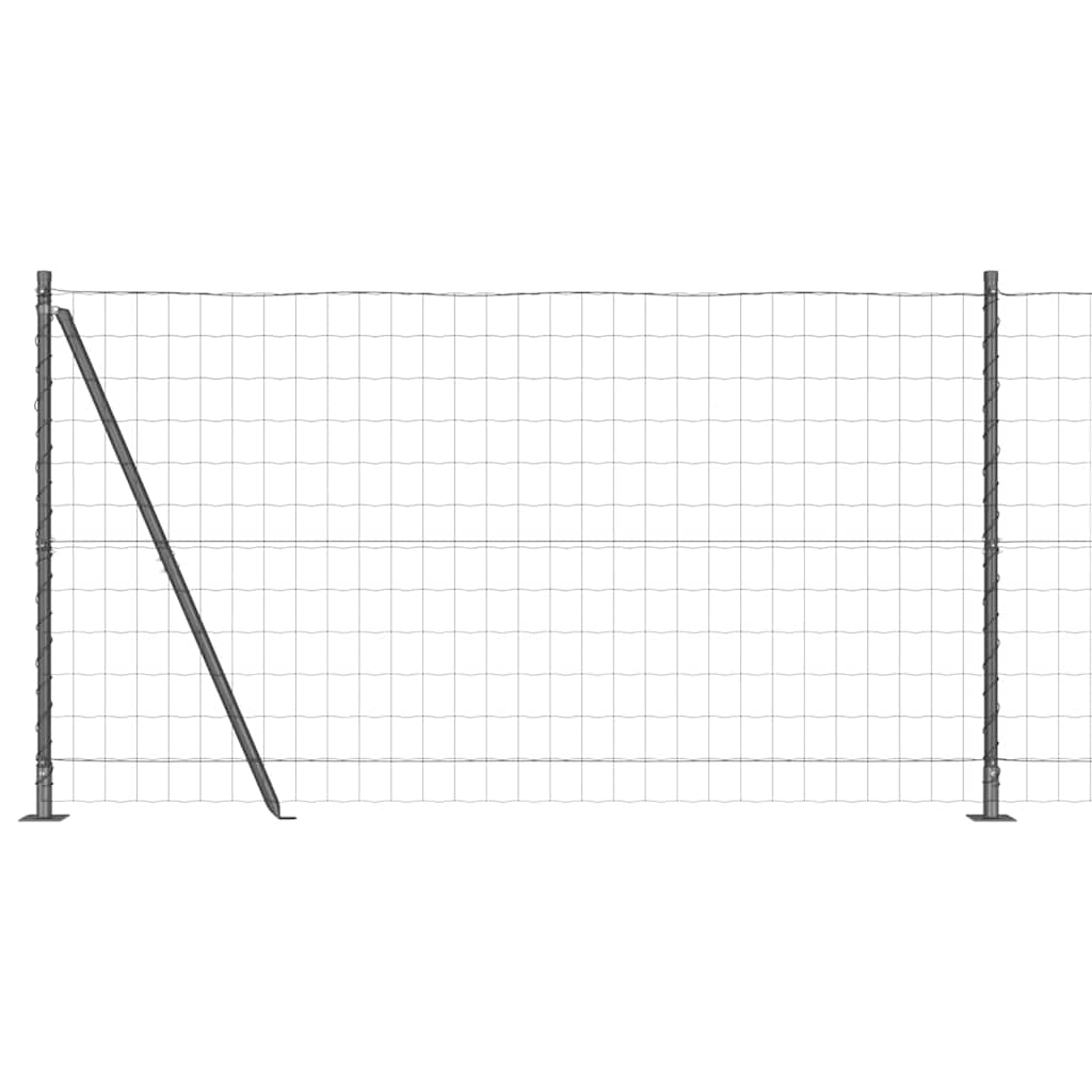 Fence with Post Grey 1.2 x 25 m Steel and PVC