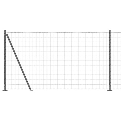 Fence with Post Grey 1.2 x 25 m Steel and PVC