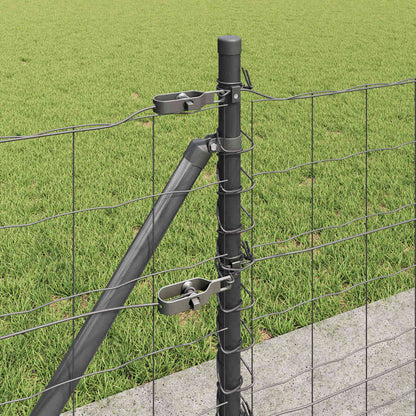 Fence with Post Grey 0.6 x 25 m Steel and PVC