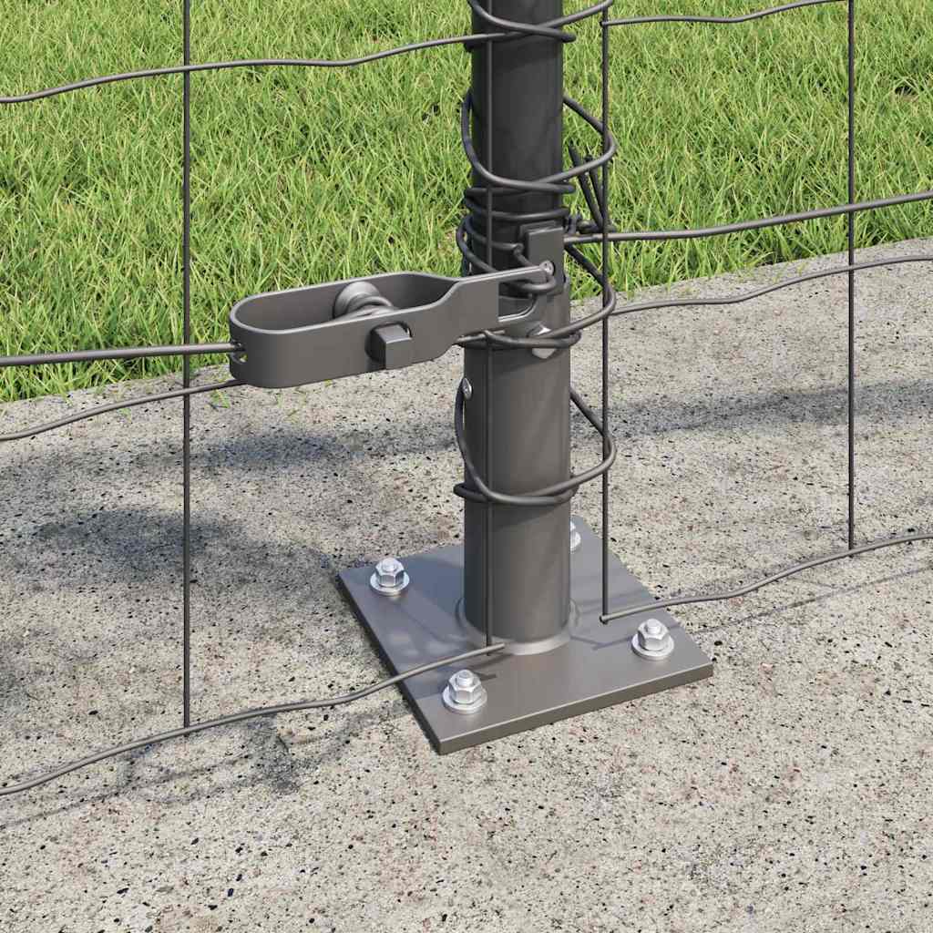Euro Fence with Concrete Base 25 x 0.8 m PVC-Coated Steel Grey