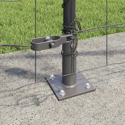 Euro Fence with Concrete Base 25 x 1.2 m PVC-Coated Steel Grey