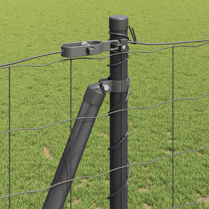 Euro Fence with Concrete Base 25 x 1.2 m PVC-Coated Steel Grey