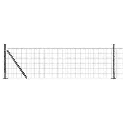 Fence with Post Grey 0.4 x 50 m Steel and PVC