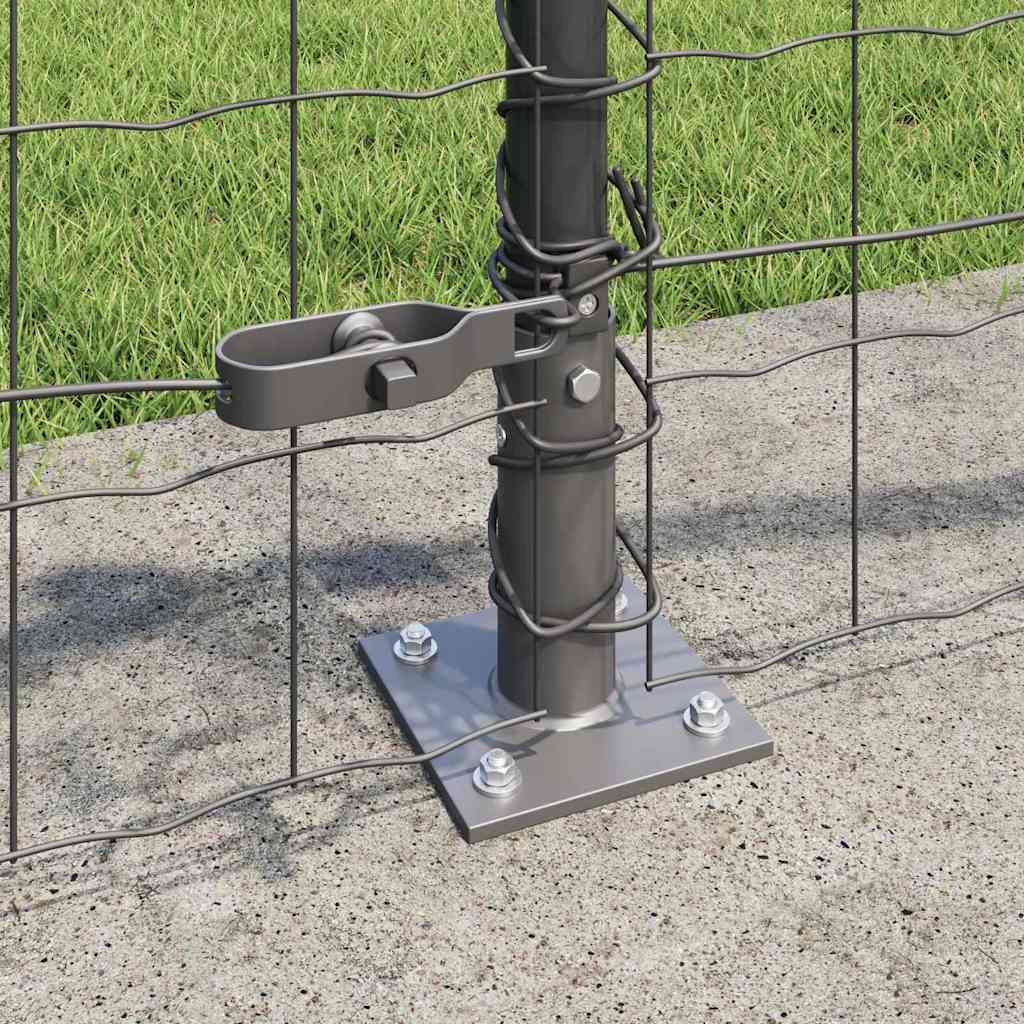 Fence with Post Grey 0.4 x 50 m Steel and PVC