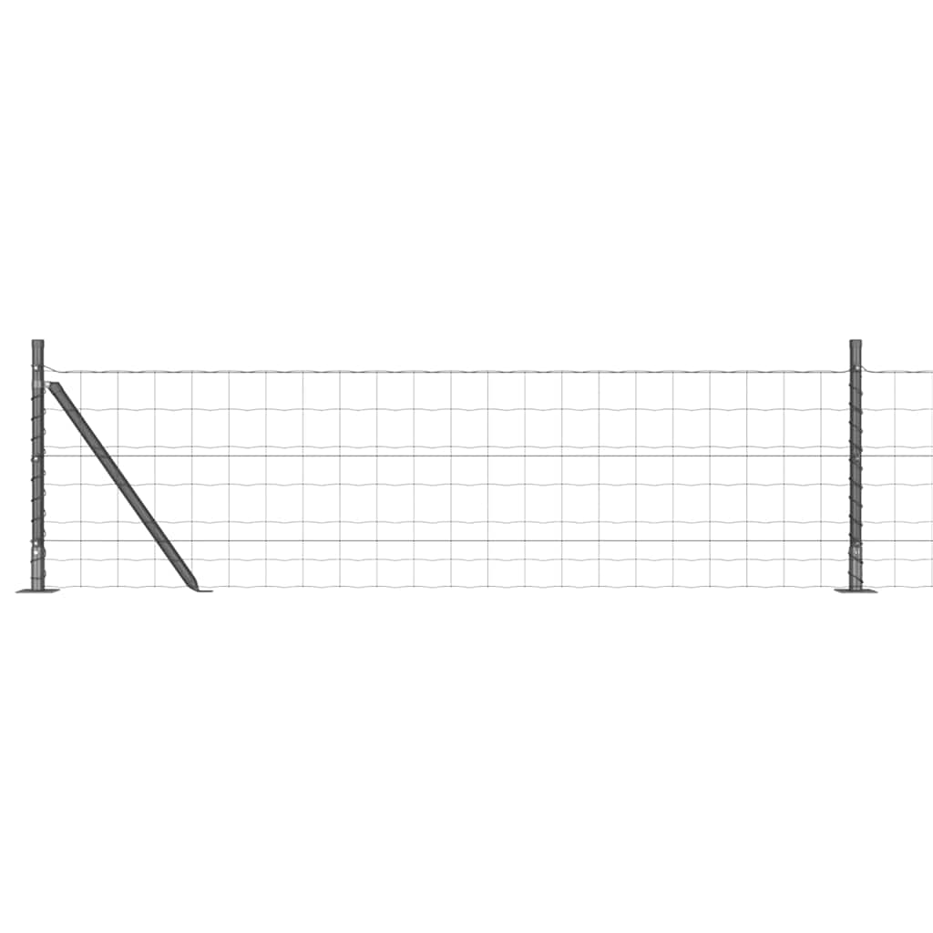 Euro Fence with Concrete Base 50 x 0.4 m PVC-Coated Steel Grey